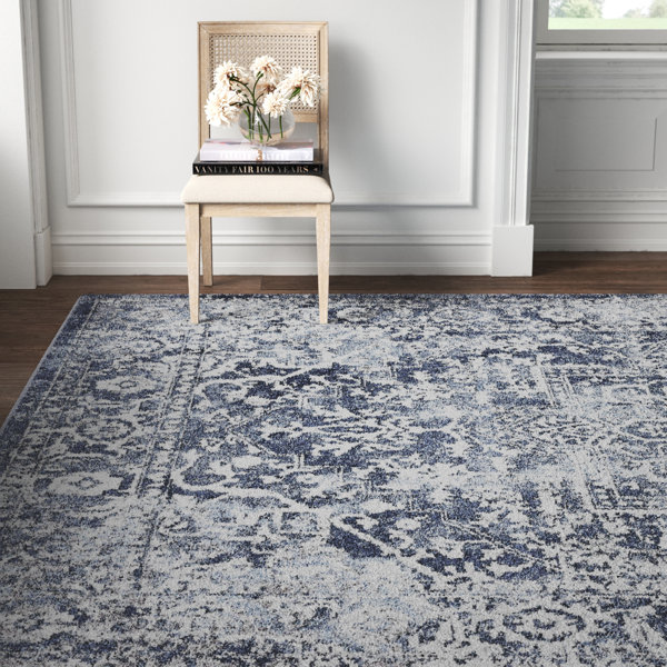 Kelly Clarkson Home Rory Performance Blue/White Rug & Reviews Wayfair